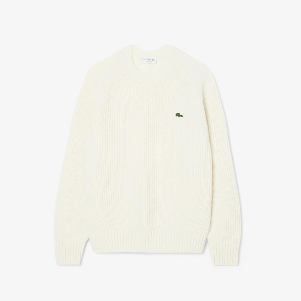 [lacoste] Men's Ribbed Crew Neck Sweater AH3142-55NXFJ