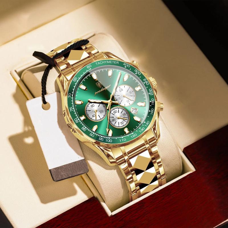 POEDAGAR Luxury Man Wristwatch Waterproof Luminous Chronograph Watch for Men Stainless Steel Men's Quartz Watches Male Gifts Reloj Hombre