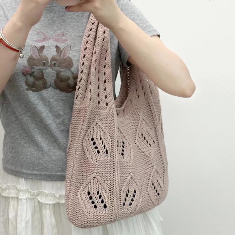 Women's Summer Knitted Yarn Bag - Large Capacity, Versatile Shoulder Bag
