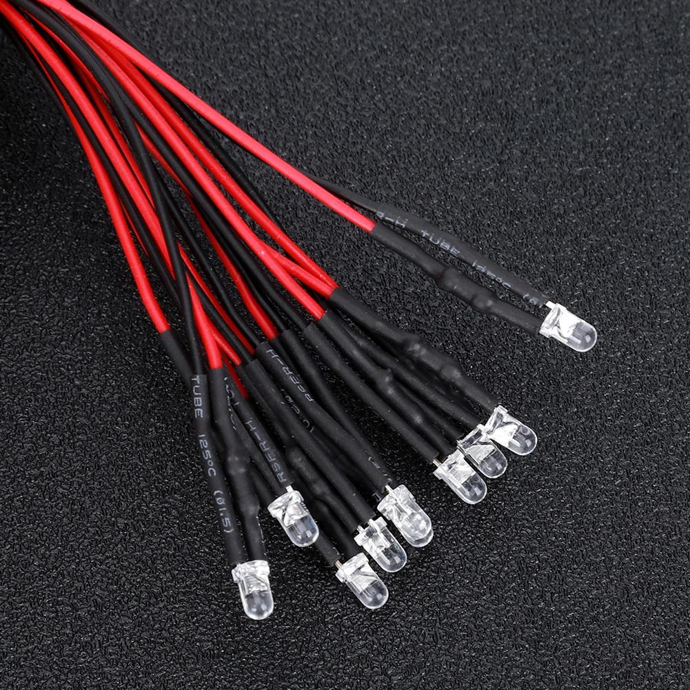 12V Vorverdrahtete Leuchtdiode Hervorhebende Runde Kopf LED-Perle 3mm Smaragdgrünes Licht