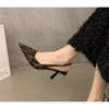 Fashion Shoes for Women 2025 New Large Size Shoes Pumps Autumn Leopard Print Pointed Toe Shallow Stilettos Thin Heels Zapatos De Mujer