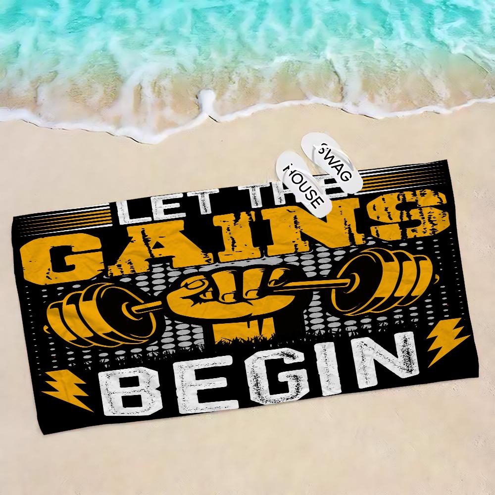 No Pain No Gain Beach Towel For Kids Personalized Bath Towel Pool Towel Vacation Gift Picnic Towel Party Gift