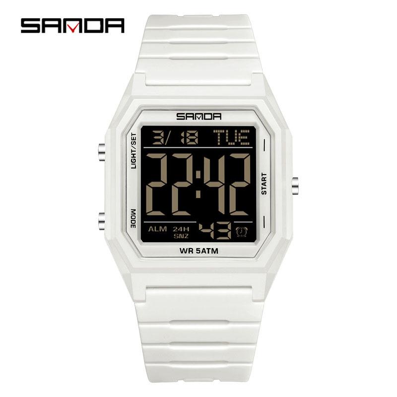 Sanda Multifunctional Dual-Time Sports Watch for Teens - Stopwatch, Waterproof, Luminous, Electronic