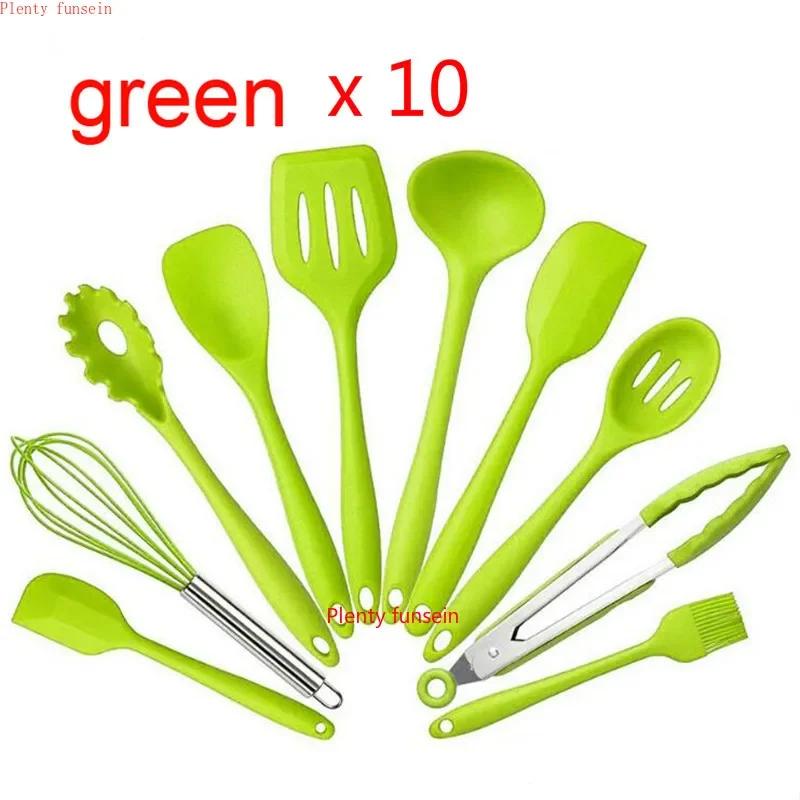 Kitchen Gadgets Cooking Spoon Shovel Silicone Kitchenware 10-piece Set