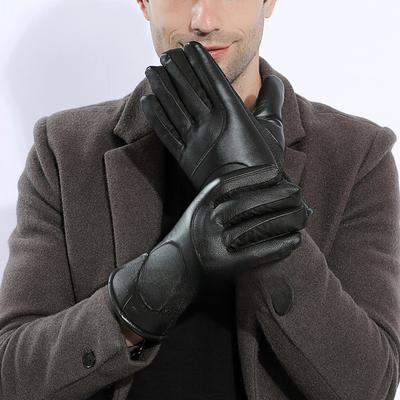 Men's Leather Big Seven Gloves Winter Fashion Riding Outdoor Waterproof and Windproof