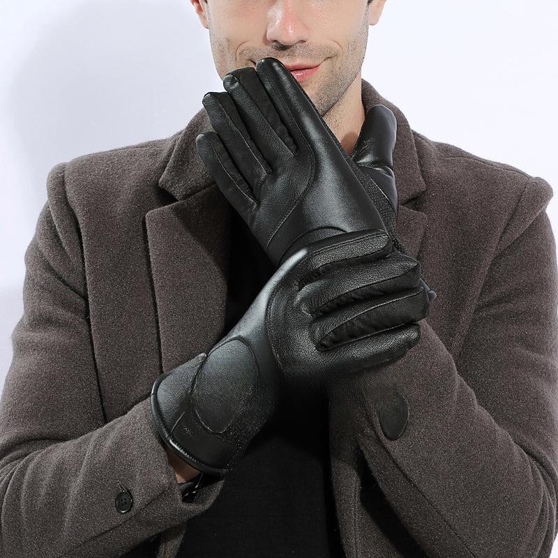

Мужские кожаные большие семь пальцев перчатки зимняя мода для верховой езды на открытом воздухе водонепроницаемые и ветрозащитные