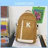 Nylon Casual Backpack For Students With Color Blocked Letter Print For Daily Use