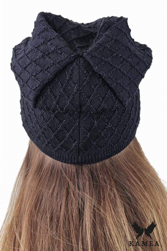 Centuria Viscose Cap with Shiny Finish, Black