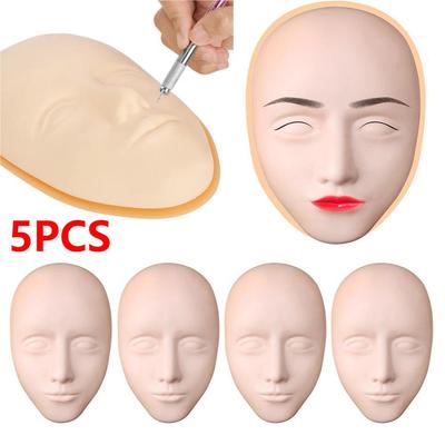 מסכת אימון איפור 5D ראש אימון קעקוע פנים מסיליקון פנים מניקן לקעקוע איפור קבוע שפתיים גבות ריסים