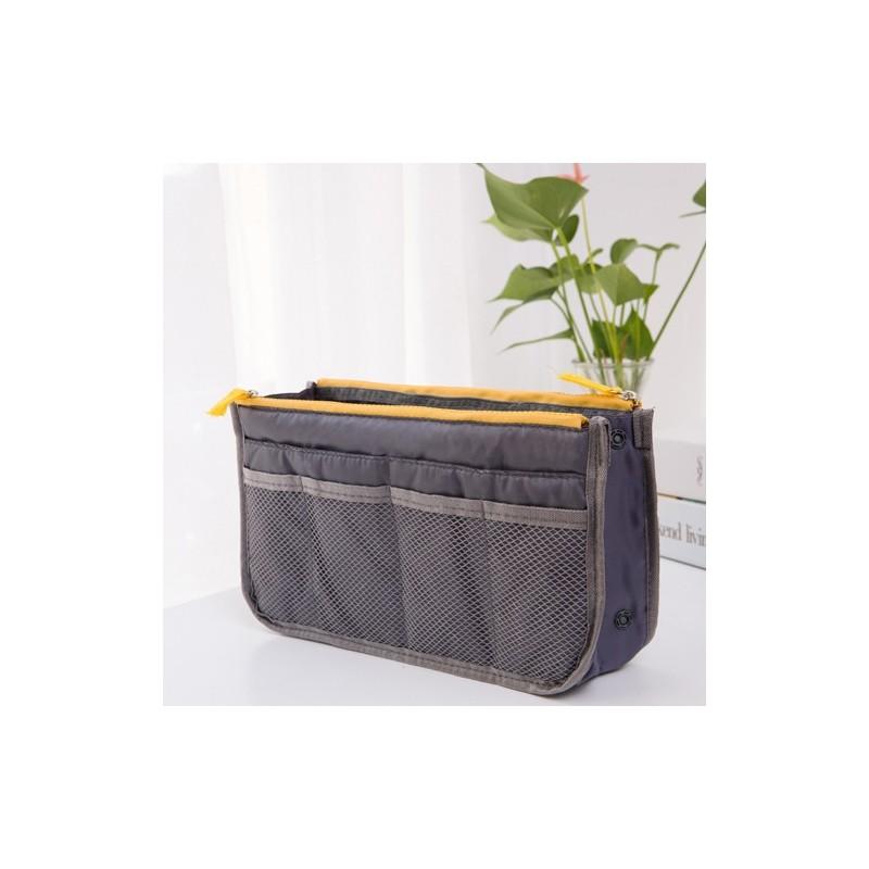 

Fashionable Nylon Cube-shaped Double Zipper Bag Set For Stationery And Cosmetics Storage