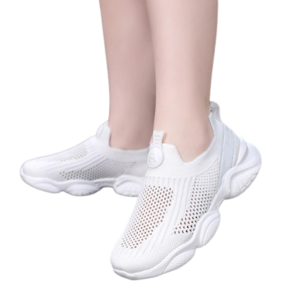 Kids Slip On Breathable Flyknit Sneakers Lightweight Flexible Sole Athletic Shoes for Boys and Girls Easy To Wear and Durable