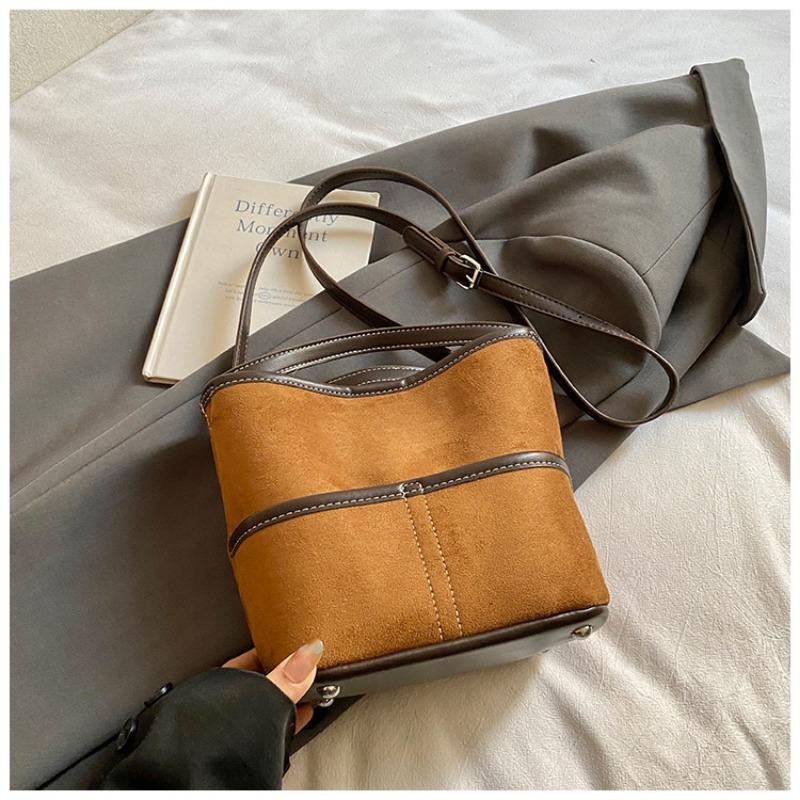 Ретро сумочка, простая сумка-ведро, модная одноплечевая сумка кроссбоди without pendant коричневый