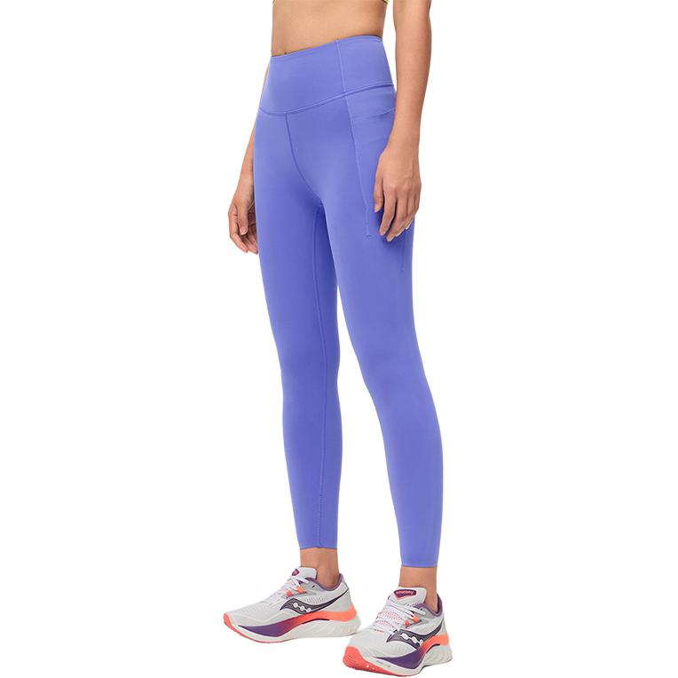SAUCONY Logo Breathable High-Waisted Slim Fit Sports Leggings Women Leggings Light-Purple Blue SC1249036A-BL36
