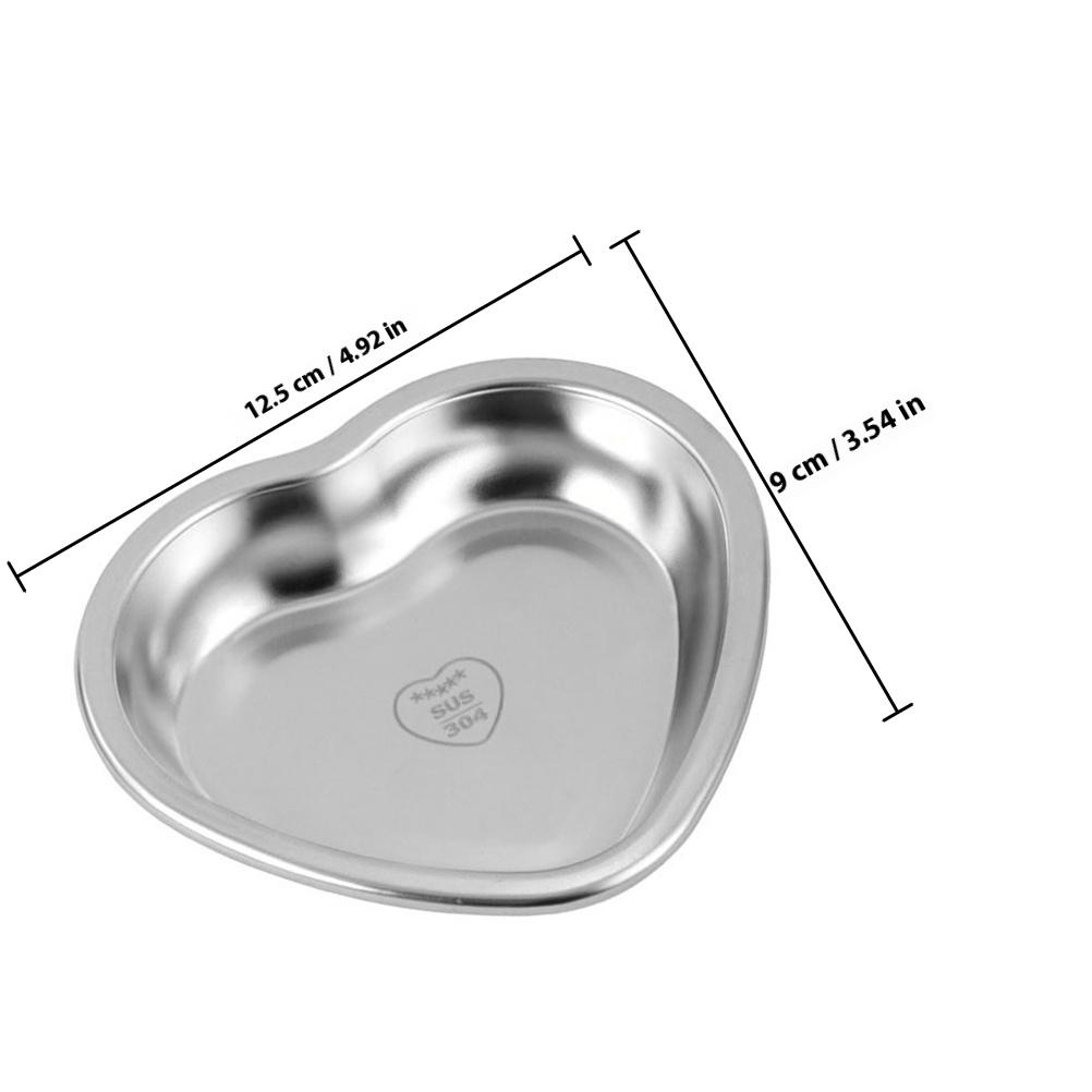 

Heart Shaped Stainless Steel Snack Dish Dessert Plate for Serving Sweets Candies Appetizers Multi Use Food Tray Elegant Kitchen срібний
