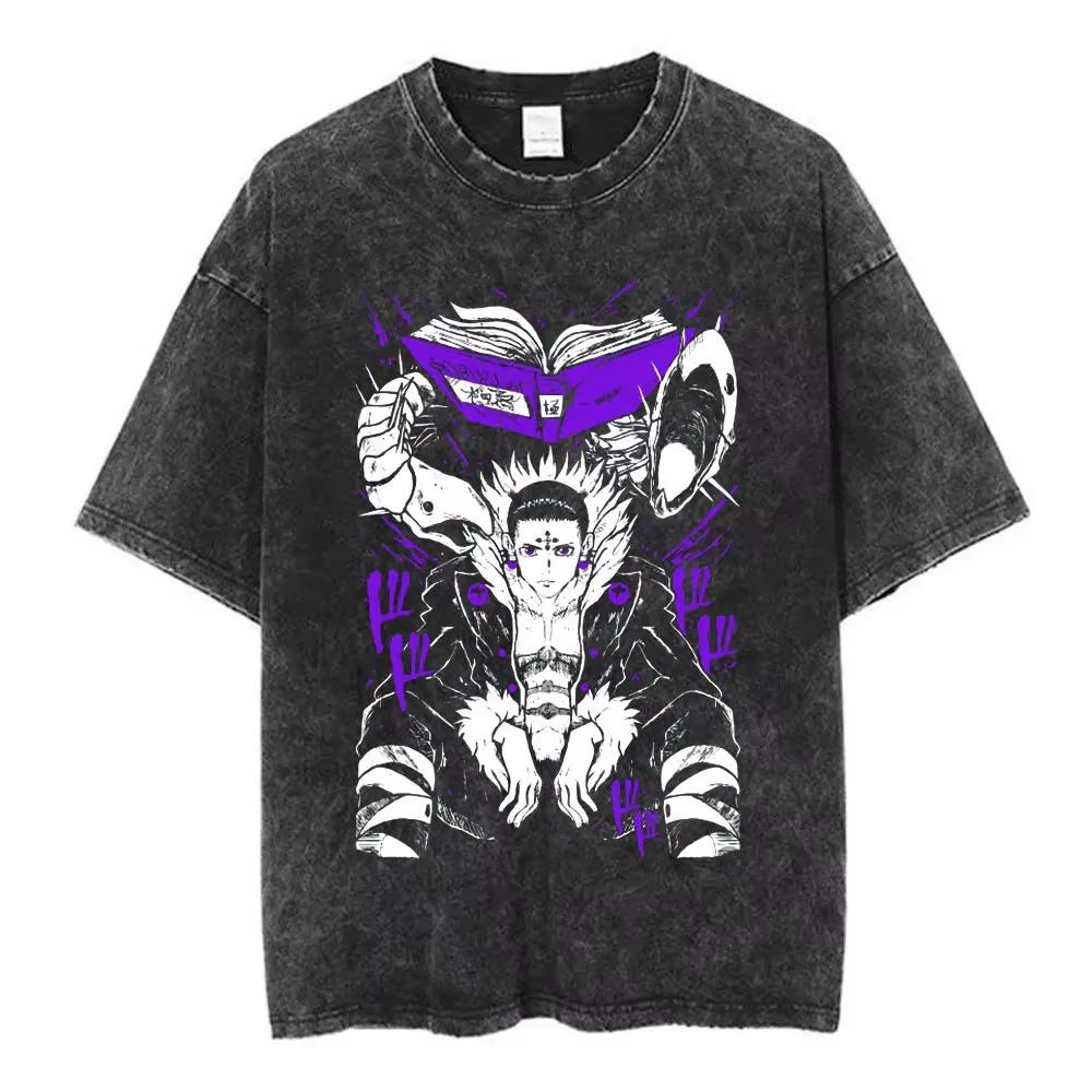 Anime Hunter X Hunter Phantom Troupe Washed Tshirts Hisoka Graphic Print T Shirts Men Women Clothing Cotton Oversized Tee Shirt