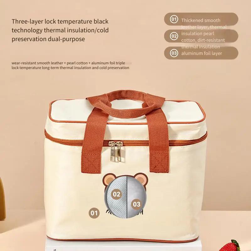 Insulated Baby Bottle Bag Thermal Milk Storage Tote Large Capacity Mommy Diaper Bag Portable Cooler Pouch for Travel Outdoor
