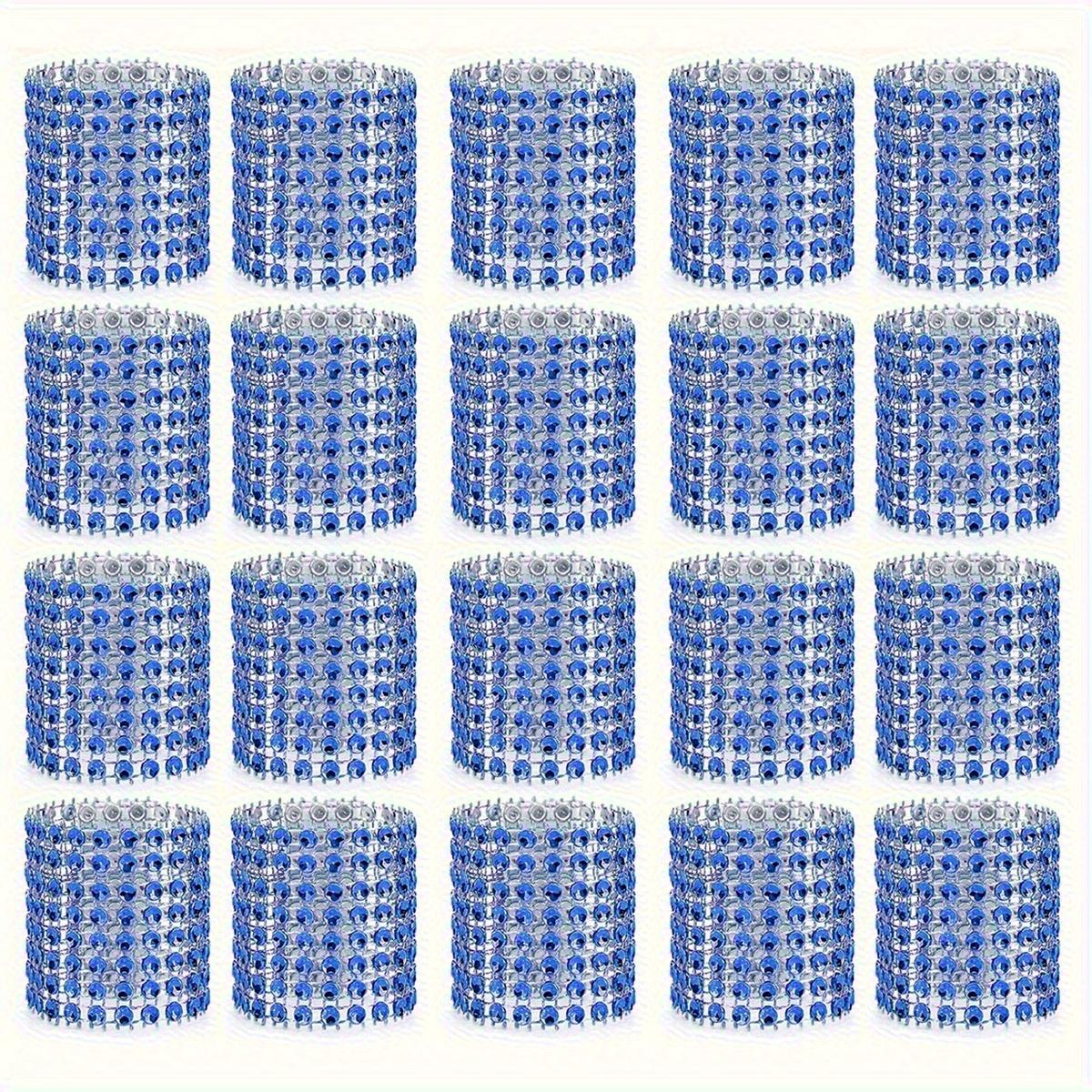 

20 шт., блестящие кольца для салфеток для элегантного ужина, свадьбы, юбилея, дня рождения, украшения стола небесно-голубой