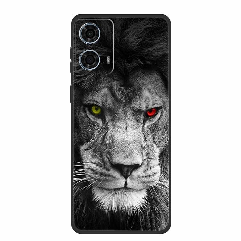 Pentru Motorola Moto G24 Power Carcasă Silicon Lup Leu TPU Moale Carcasă Telefon Pentru Moto G24 Power Capac Spate Desene Animate Carcasă Rezistentă la Șocuri