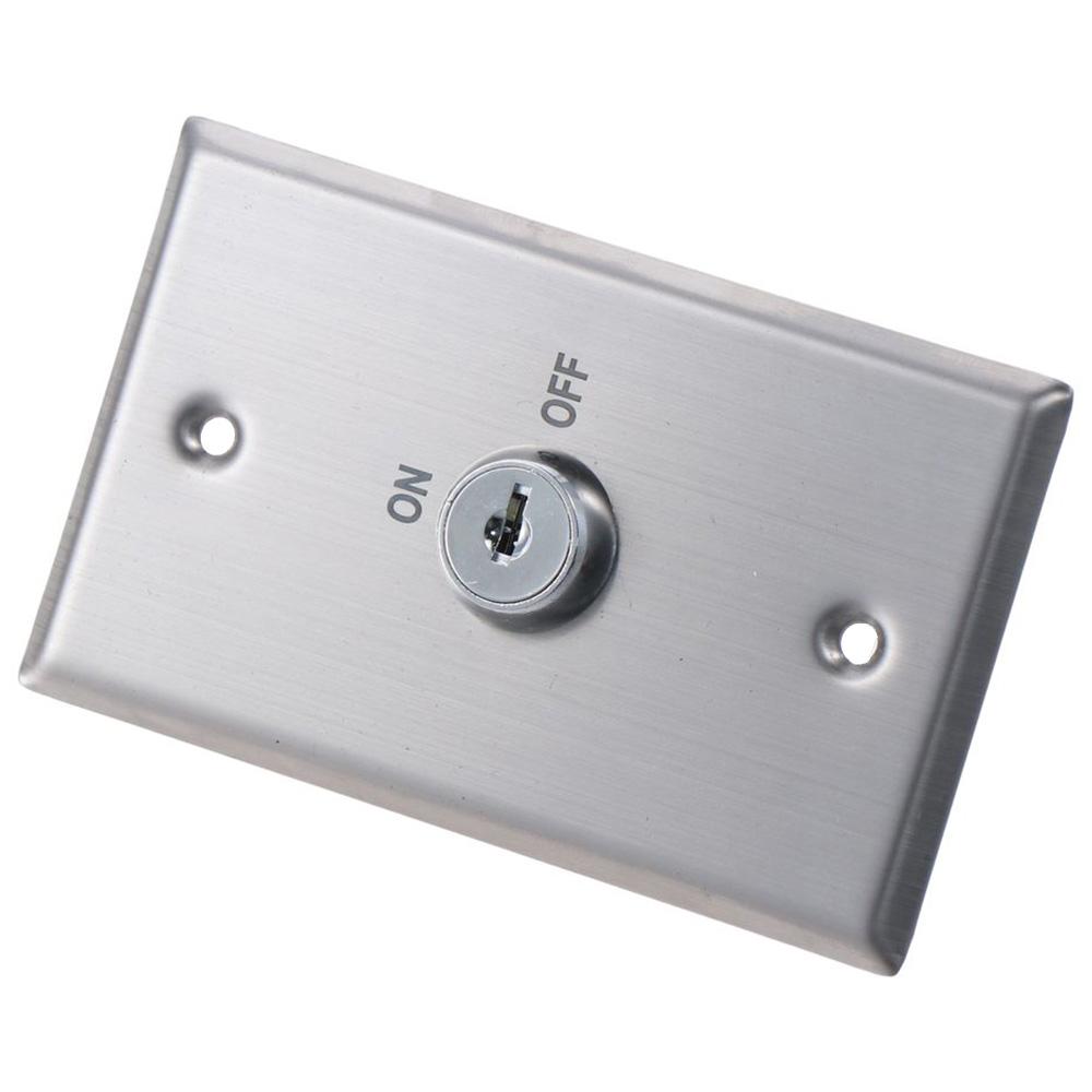 304 Rostfritt Stål Dörr Utgångsbrytare S70KD 2 Nycklar Åtkomstkontrollbrytare DPST Nyckelbrytare Lås På/Av Utgångsbrytare