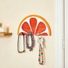 Wall-Mounted Key Hanger Semi-Circular Orange Slice Design Coat Hanger Entrance Key Hanger with 4 Hooks for Bedroom Bathroom