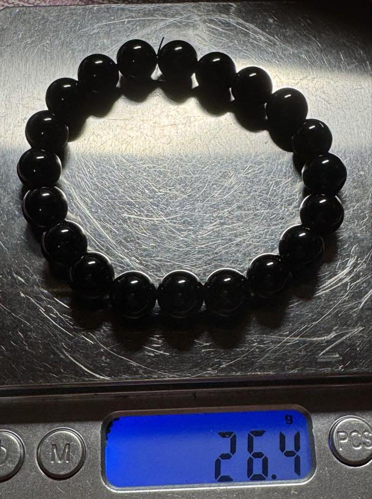 [USED] AAA Grade Natural Morion Stone 9.8-9.9mm Bracelet, 17cm
