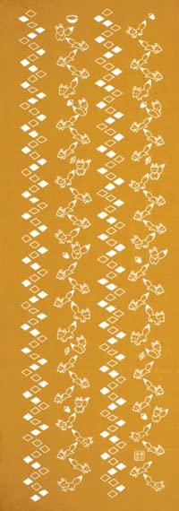 Dyeing Anbo Hand Towel Mountain Path Authentic Dyed Cotton Tokuoka Made in Japan 35cm x 100cm "Fox Mustard" 100%