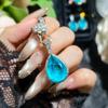 Set di Anello e Orecchini Pendenti in Cotone Paraiba di Lusso