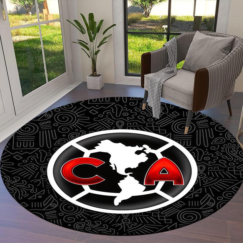 Club America Round Area Rug,Carpet Rug for Living Room Bedroom Sofa Playroom Decor,Non-slip Floor Mat