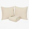 Couvre Lit - Lilou - 260 X 240 Cm - 2 Taies D'oreiller - 100% Polyester - Beige