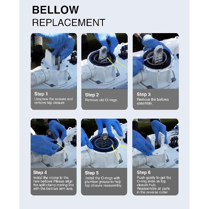 385230980 Toilet Pump Bellows Kit /Sealand, For J and S Series and T Series, VHT, and VG Series Marine Vacuum Discharge Pump Kit