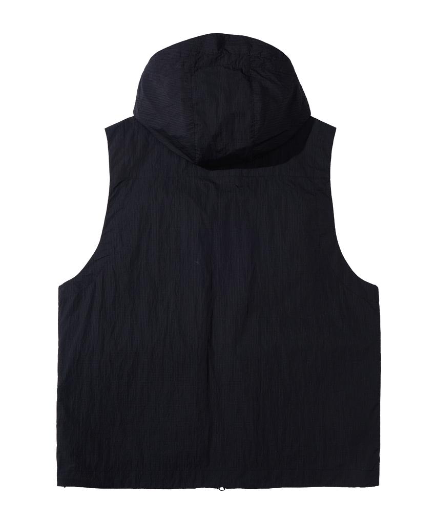 Kalapatthar Multi Pocket Nylon Hooded Vest - Black