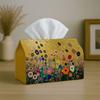 1pc Party Tissue Box, Floral Garden Design, Versatile Tissue Holder, Vibrant Flowers & Classic Style, Supplies for Outdoor Gatherings, Daily Desktop T