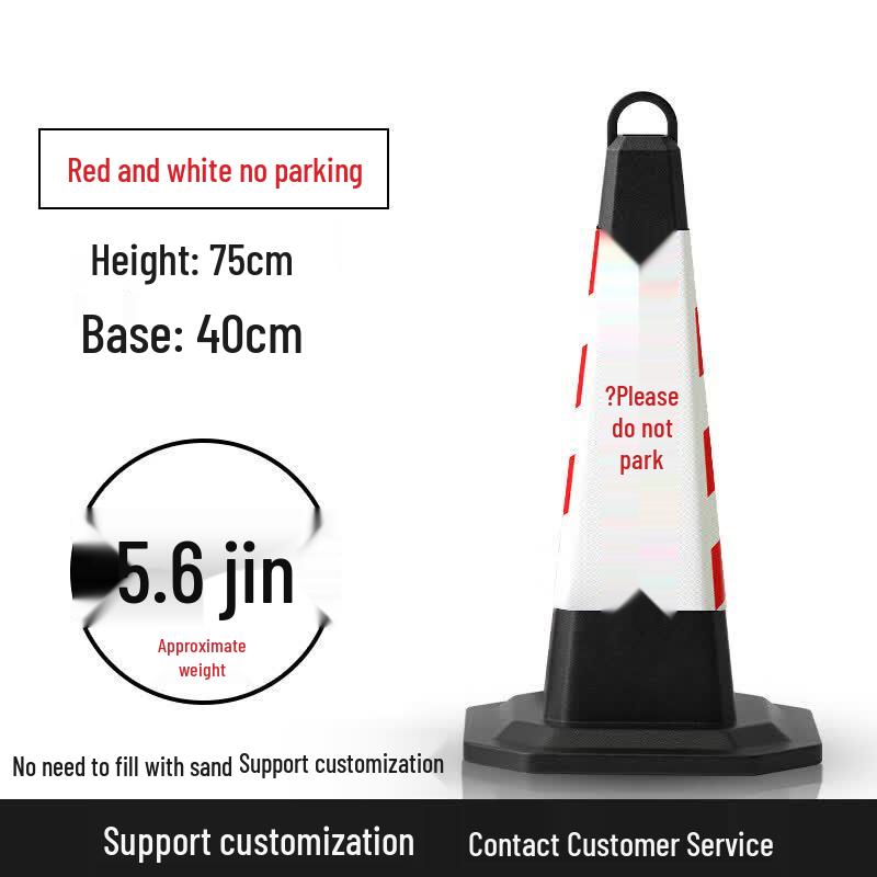 No Parking Traffic Cone with Warning Sign