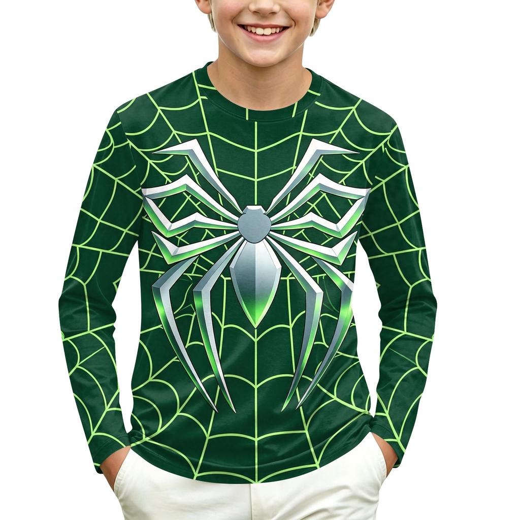 Children's Long Sleeve Round Neck Printed T-Shirt for Daily Casual Wear