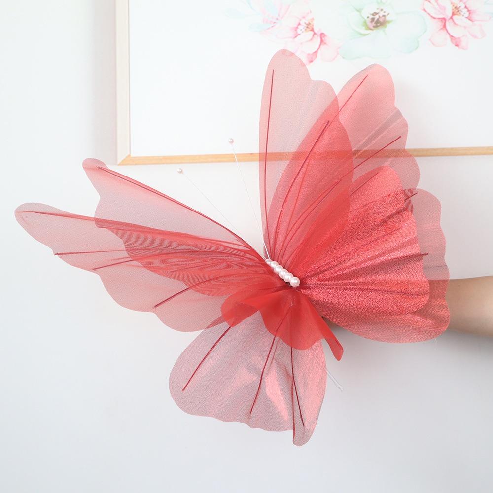 30/50cm Fake Butterfly Outdoor 3D Silk Yarn Butterfly Wedding Party Decoration