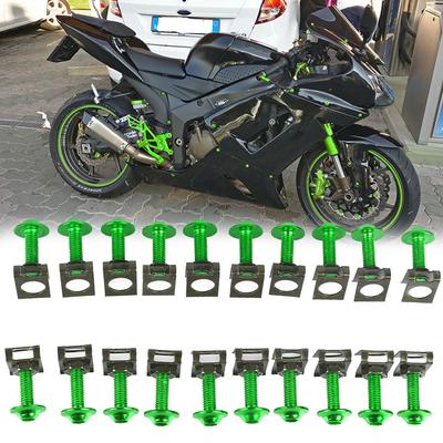 For KAWASAKI Ninja 300 EX300 Z300 NINJA Z250 HONDA CBR900RR 1000RR Motorcycle Fairing Screws 20pcs 6mm Body Spring Nut Bolts