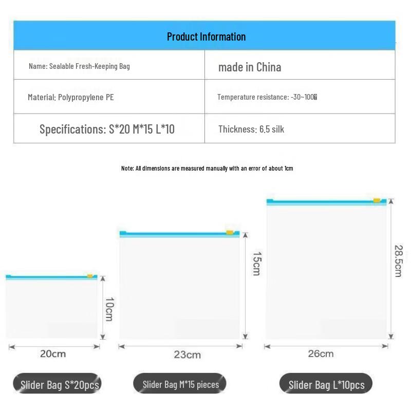 ZISIZ Reusable Slider-Lock Food Storage Bags