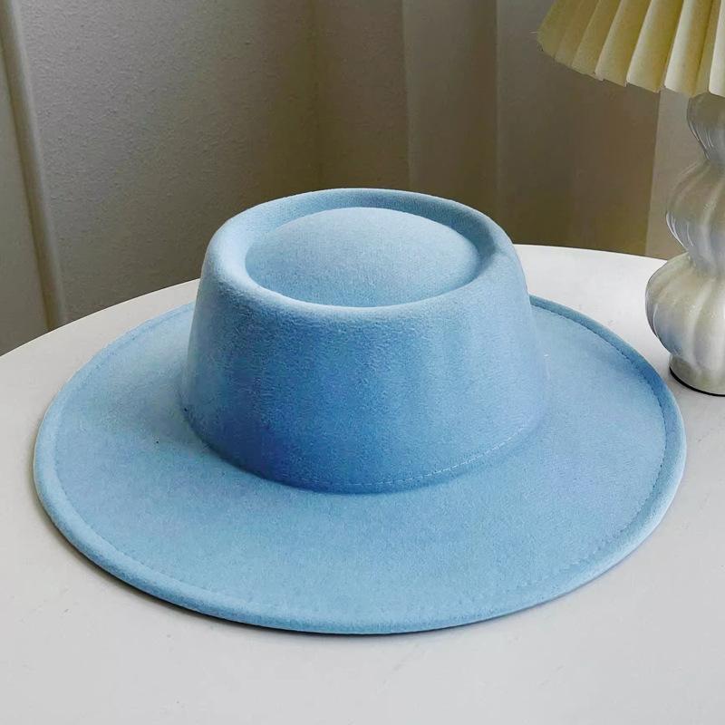 Hot autumn and winter imitation wool hat top hat small concave top felt hat