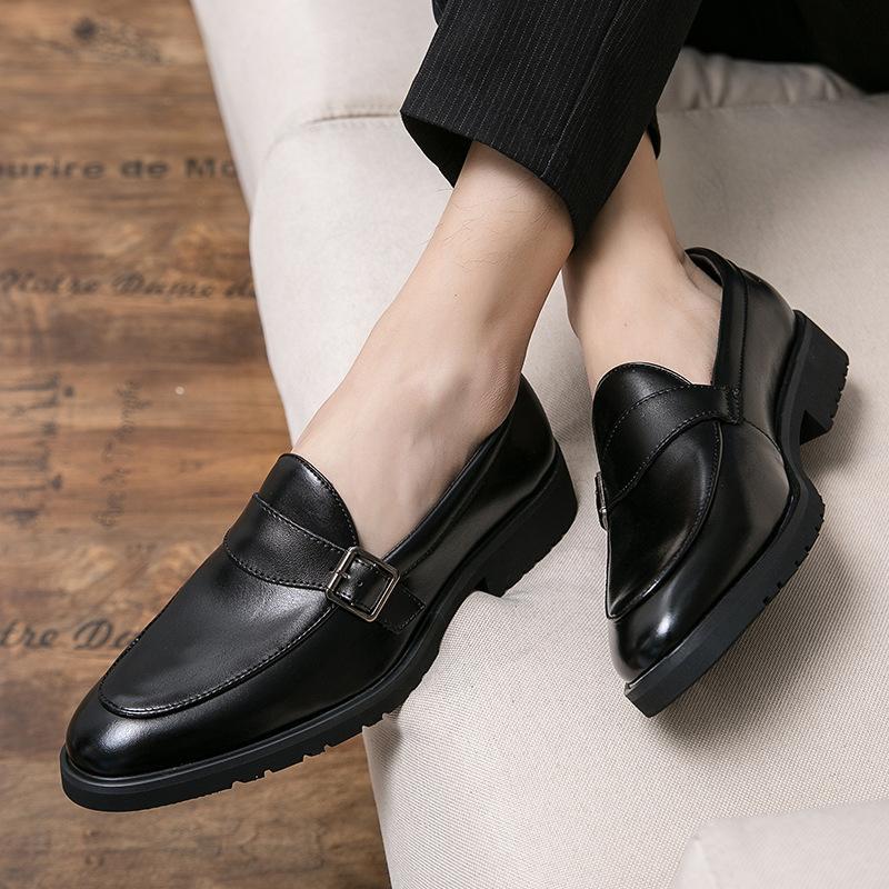 British Style Youth Spring and Autumn Small Leather Shoes Men's Summer One-pedal Casual Pointed Hair Stylist Dress Shoes