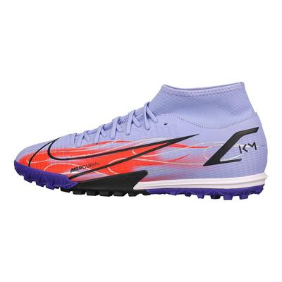 Kylian Mbappé x Mercurial Superfly 8 Academy TF Flames Herren-Sneaker Lila Distelhellblau Indigo-Burst DB2868-506
