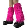 Fuzzy Faux Furs Leg Warmers Furs Heels Long Boots Cuffs Cover Has Elastic One Pair Carnivals Boot Cover Y2K JK Uniform