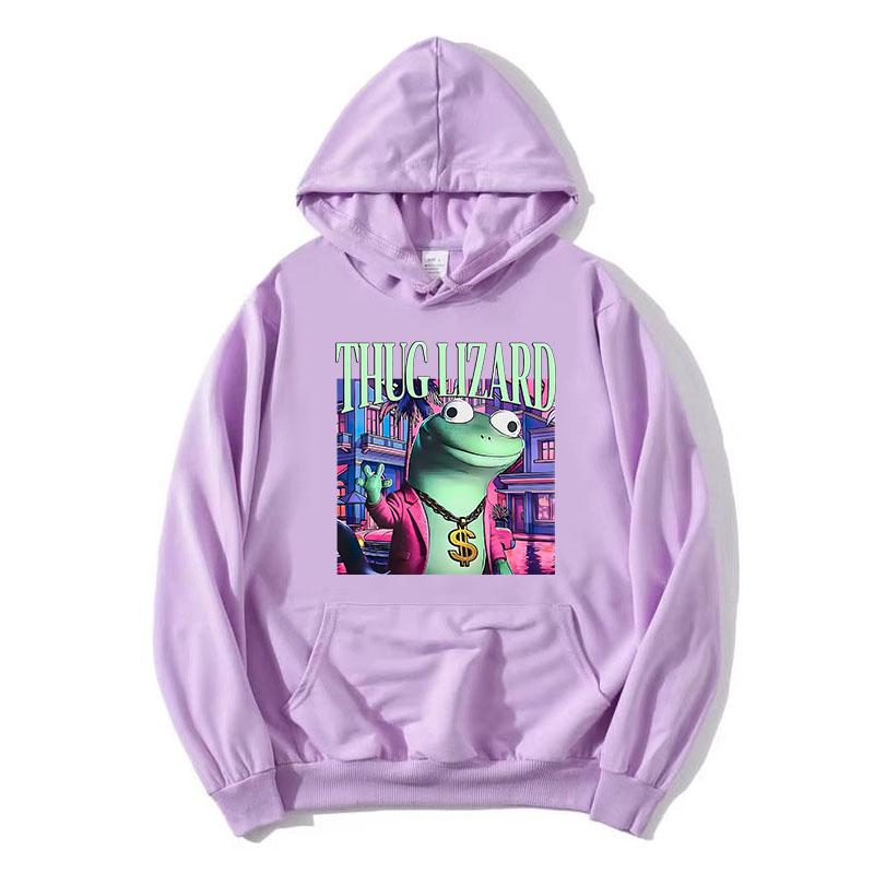 

Lizard Meme Cartoon Print Hoodies Long Sleeve Autumn Fleece Sweatshirts for Female Casual Funny Graphic Pullovers Women Clothing XXXL
