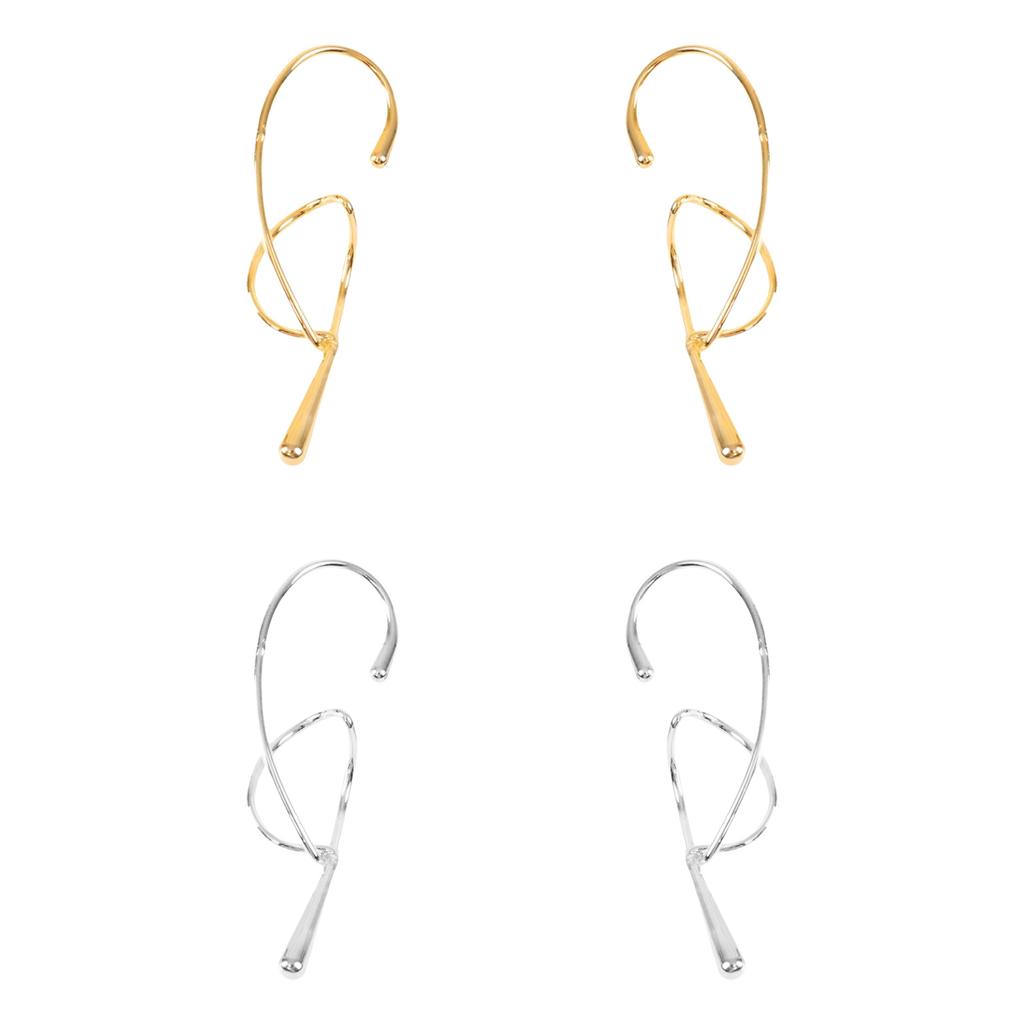 1Pc Fashion Geometric Ear Cuff for Women Exaggerated Metal Twist Line Without Piercing Jewelry Gifts Casual Wear