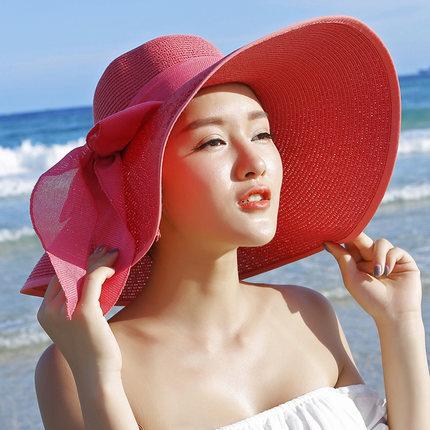 Beach hat shade summer straw hat big edge hat children foldable sun hat travel seaside versatile vacation