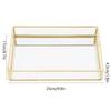 Jewelry Storage Display Tray Brass Glass Vintage Golden Cosmetics Makeup Storage Box Decorative Organizer Plate
