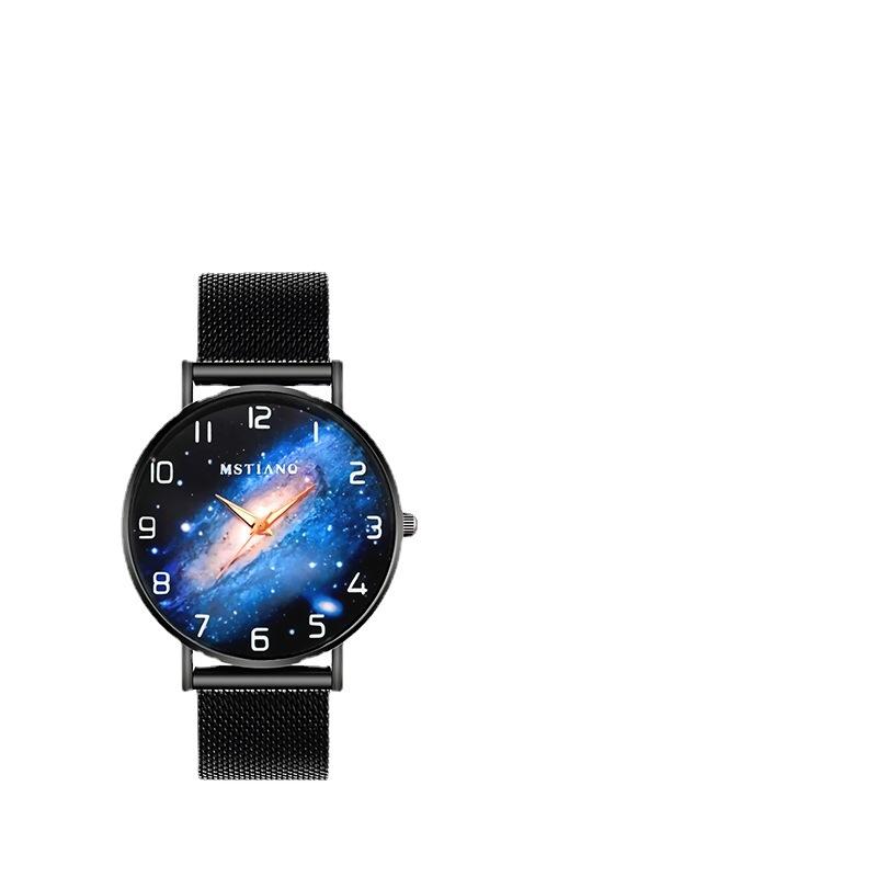 Sternenhimmel Leuchtende Herrenuhr Einfach und Ultradünn Nicht-Mechanische Schwarze Technologie Quarz Uhr Junge Teenager