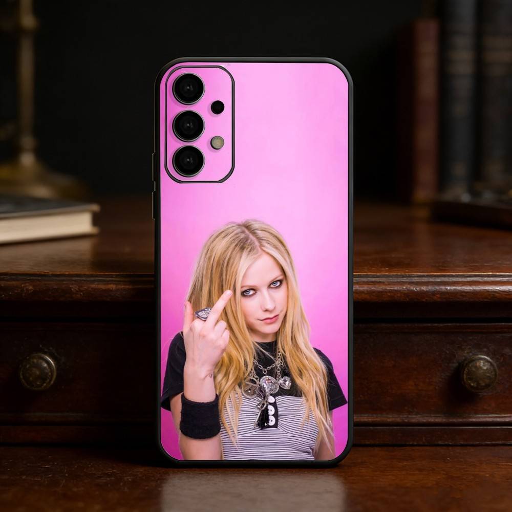 Star Singer Avril Lavigne Phone Case For Samsung S25,24,23,22,30,21,10,9,Ultra,Plus,Lite Soft Black Case