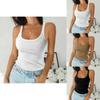 Women Ribbed Tank Top Sleeveless Cami Vest Premium Comfort Basic Blouse Casual Wear