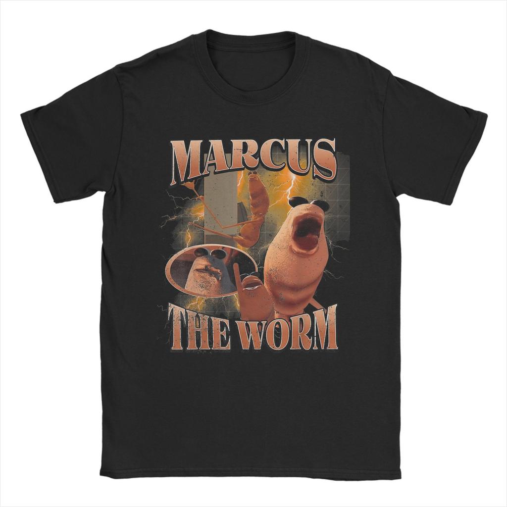 Marcus The Worm Funny Memes T Shirt for Men Cotton Crazy T-Shirt Round Neck Tee Shirt Short Sleeve Tops New Arrival