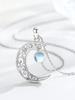 Moon Necklace for 925 Sterling Moonstone Good For Everyday White For Gift Box [StoryMidir] Women, Silver, Crescent, Luck, Amulet, Hypoallergenic, Use,